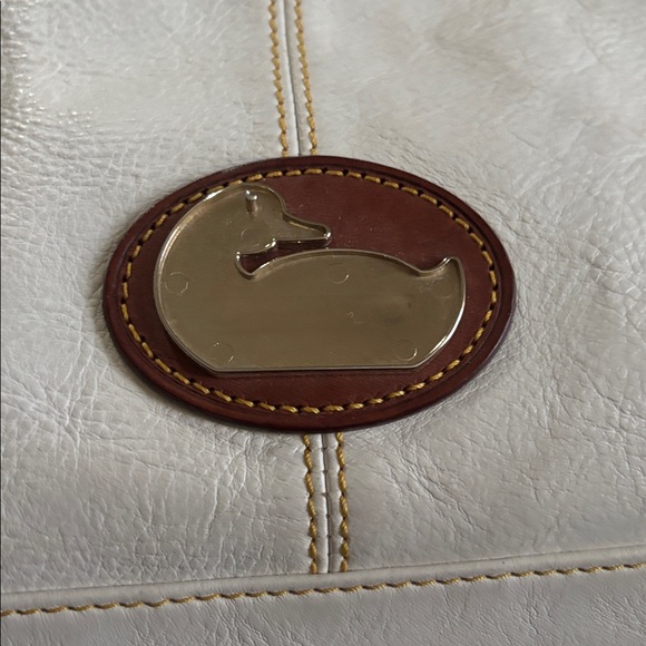 Dooney & Bourke Vintage Cream and Brown Leather Handbag. - Picture 3 of 8